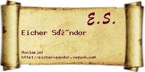 Eicher Sándor névjegykártya